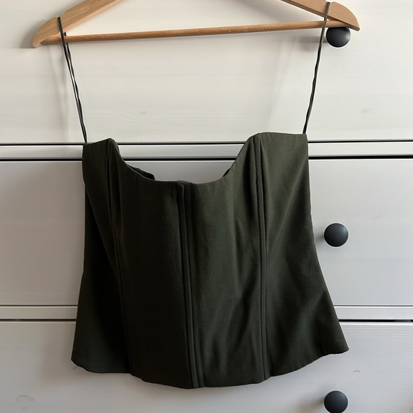 The Sei Green Strapless Bustier Top - Picture 4 of 8